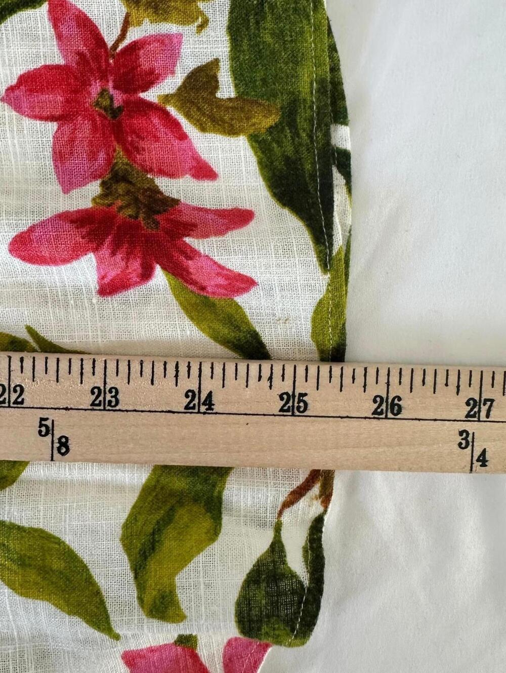 ZARA Floral Linen Blend Blouse Wood Button-up Collar Tropical Design - Large - Picture 7 of 7